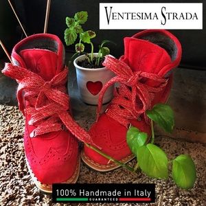 🦄 Ventesima Strada Escoma Red Suede hiker Boots